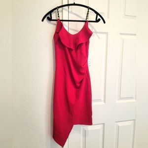 Red dress with details on Straps